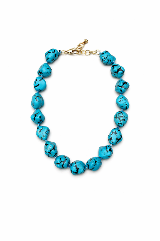 Colar pedras grandes  Howlita